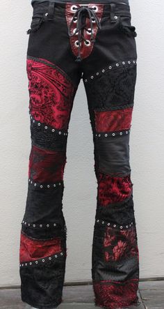 Please Don't Leave, Paperbag Hose, Rocker Outfit, Party Pants, Long Beach California, Metal Clothing, Disney Descendants, Custom Clothing, Embellished Jeans