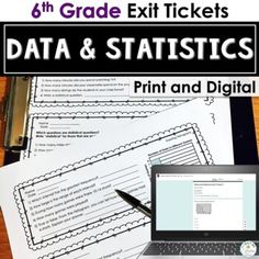 the 6th grade exit tickets for data and statistics