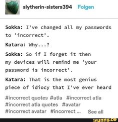 the text on the screen reads, sokka i've changed all my passwords to