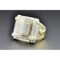 Diamond Pinky Ring 10K Yellow Gold Pave Round Cut 0.66 CT Mens Square Design Size: 10.  Gender: male.  Age Group: adult. Yellow Gold Iced Out Jewelry Ring, Diamond Pinky Ring, Mens Pinky Ring, Criss Cross Ring, Diamond Cluster Engagement Ring, Round Diamond Setting, Mens Engagement, Cluster Engagement Ring, Men's Wedding Ring