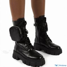 Orcajump - Stylish and Trendy Martin Boots with Platform Soles and Adjustable Strap Footbags Boots With Platform, Martin Boots, Adjustable Straps, Boots, Black