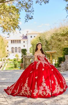 The fabric in this Princesa by Ariana Vara Quinceanera dress is Velvet, Embroidered Lace, 3D Applique, Sequins, Stone Accents, Pongee Lining. Long Cape, Gloves, Back Modesty Panel Included Red And Gold Charro Quinceanera Dresses, Royal Red Quinceanera Dresses, Red Quince Decor, Red And Gold Quince Dress, Red 15 Dresses Quinceanera, Red And Gold Quinceanera Dresses, Red Quince Dress, Gold Quince Dress, Red And Gold Quince