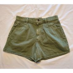 Nwt Universal Threads Women's Size 10 A-Line Jean Shorts Olive Green Pleated 90s 80s Green 90s Style Cotton Bottoms, 90s Style Green Cotton Bottoms, Green Retro Cotton Shorts, Green Cotton Retro Shorts, Retro High Rise Cotton Shorts, Vintage Green Relaxed Fit Bottoms, Green Vintage Relaxed Fit Bottoms, Green Relaxed Fit Vintage Bottoms, 90s Style Relaxed Fit Cotton Shorts