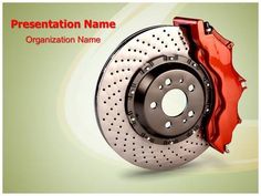 an image of a brake with the words organization name written on it in red and white