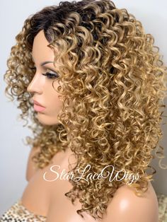 Gorgeous curly blonde wig with dark roots. You will love this dark blonde wig with layers! Type of Hair:  Synthetic Hair Texture:   Curly Hair Length:   Long  Hair Color:   Honey blonde wig with dark roots  Cap Style:   This is a regular wig (NOT A LACE FRONT) - (cap stretches)  Heat Safe:   Heat resistant up to 350 degrees      HEAT SAFE The synthetic and human hair blend wigs in the store are heat safe and can be curled and flat ironed.  Please note that it is recommended that the heat setting Blonde Wig Dark Roots, Long Middle Part, Big Barrel Curls, Honey Blonde Wig, Light Brown Highlights, Flexi Rods, Barrel Curls, Beach Wave Hair, Women Cosplay