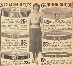 A History of Belts 1920-1960 for Women Pig Skin, Belts For Women