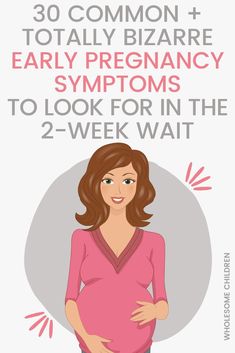 A drawing of a pregnant woman in later stages of pregnancy, holding her stomach. Text overlay - 30 common + totally bizarre early pregnancy symptoms to look for in the 2-week wait. Super Early Pregnancy Signs, Very Early Pregnancy Signs, 2 Week Wait, Am I Pregnant, Pregnancy Signs, Pregnancy Symptoms