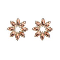 These High-End Diamond Flower Earrings are designed with expert craftsmanship and feature stunning diamond flowers. With expertly cut diamonds and a sophisticated design, these earrings are the perfect accessory for any occasion. - Color: Gold, Pink, Multicolor, Red, Green, White- Material: Alloy- Style: Earrings- Closure Type: Stud- Gender: Women- Size: 5.5cm*5.5cm Diamond Flower Earrings, Flower Earrings Gold, Bra Lace, Pattern Flower, Flower Hair Accessories, Seamless Bra, Diamond Flower, Girls Earrings, Shopping Store