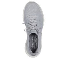 Get right to the sporty style and comfort wearing Skechers Pure Flex - Pulse. This slip-on sneaker features a Stretch Fit engineered knit upper with a fixed lace front and a cushioned Skechers Air-Cooled Memory Foam insole. | Skechers Women's Pure Flex - Pulse Sneaker | Medium Width | Skechers Air-Cooled Memory Foam cushioned comfort footbed | Stretch Fit design for sock-like comfort | Crafted with 100% vegan materials | Engineered knit upper with fixed laces | Flexible traction outsole | Machin Sporty Gray Slip-on Sneakers For Light Exercise, Sporty Slip-on Sneakers With Arch Support For Light Exercise, Gray Slip-on Sneakers With Arch Support For Sports, Slip-on Sneakers For Light Exercise And Athleisure, Functional Sneakers With Elastic Laces For Light Exercise, Elastic Laces Running Shoes For Light Exercise, Gray Slip-on Sneakers With Arch Support For Running, Functional Walking Shoes For Light Exercise, Synthetic Walking Shoes With Laces For Light Exercise