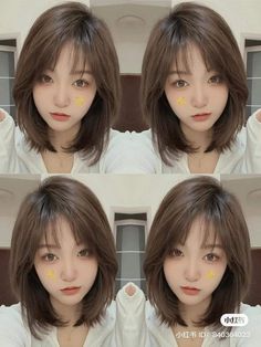 Hair Cuts Oval Face, Short Hair For Chubby Faces, Ulzzang Short Hair, Easy Hairstyles For Thick Hair, Layered Haircuts For Medium Hair, Medium Short Hair