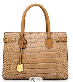 Women's PU Leather Crocodile Handbags Sling Satchel Tote CrossBody Shoulder Bags. Get ready to wow with this alligator pattern PU leather handbag This bag will take your outfits to the next level and makes a statement wherever you go. The bag has feet on the bottom so it can stand up as well as two top handles and a removable shoulder strap. There is a large main pocket with lots of room and lots of organizational sections and a zipper slot pocket within There is also one zipper pocket on the ba Luxury Beige Shoulder Bag With Crocodile Pattern, Classic Crocodile Pattern Shoulder Bag For Daily Use, Classic Brown Bag With Crocodile Pattern, Classic Brown Crocodile Pattern Shoulder Bag, Brown Crocodile Pattern Travel Shoulder Bag, Everyday Use Top Handle Shoulder Bag With Crocodile Pattern, Top Handle Shoulder Bag With Crocodile Pattern, Travel Satchel With Crocodile Pattern, Brown Handheld Bag With Crocodile Pattern