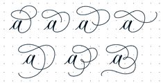 some type of calligraphy that has been written in cursive writing, including the letters