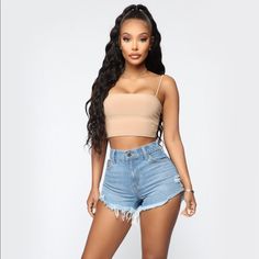 Never Worn. Tag On. Jean Shorts, Fashion Nova, Denim Shorts, Womens Shorts, Women Shopping