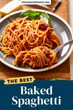 the best baked spaghetti recipe on a plate