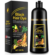 PRICES MAY VARY. ✄HAIR DYE SHAMPOO 3-in-1 -- Our hair dye shampoo is an effective solution for complete gray hair coverage. The natural formula deeply nourishes and strengthens both your hair and scalp, promoting healthy hair growth, also maintaining overall hair vitality and preventing hair loss. Suitable for both women and men. ✄DEEPLY NOURISHING -- Only natural ingredients: Polygonum Multiflorum, Ginger, Arborvitae leaves and Ginseng extract to enhance your hair's natural shine with No harmfu Black Hair Shampoo Products, Black Hair Dry Shampoo, Chestnut Brown Hair Dye, Brown Hair Dye Colors, Dark Brown Hair Dye, Plastic Gloves, Black Shampoo, Shampoo Natural, Shampoo For Gray Hair