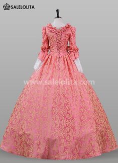 Women Renaissance Rose Red Floral Marie Antoinette Victorian Dress  Condition: Brand New   Color:Rose Red   Material: This dress made of High Quality Jacquard, soft,smooth and comfortable to wear   Sleeve Length: Long Flare Sleeve   Dresses Length:Floor-Length   Neckline:   Square Collar   Decoration: Ruffles + Lace   Package Includes:  Dress      The length of skirt about 45 inches (114 cm) long from waist to hem regardless of size. This dress is pictured with a 6-hoop skirt Petticoat underneat Pink Christmas Fancy Dress, Pink Dress For Festive Fancy Dress Occasions, Pink Elegant Ball Gown For Fancy Dress, Pink Elegant Gown For Costume Party, Elegant Pink Ball Gown For Fancy Dress, Pink Elegant Ball Gown For Formal Event, Elegant Pink Gown For Costume Party, Red Gown For Fancy Dress Occasions, Pink Floor-length Dress For Costume Party