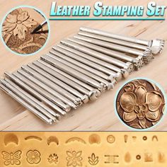 the leather stamping set includes six different designs