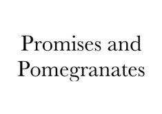 the words proms and pomegranates written in black on a white background