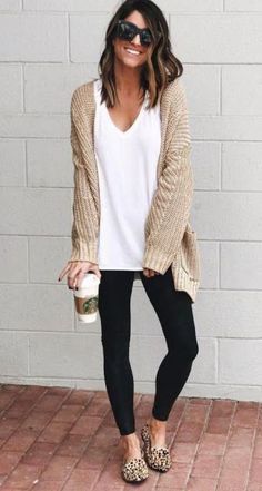 Work From Home Outfit Ideas, Comfy Fall Outfits, Work From Home Outfit, Look Legging, Looks Street Style, Casual Cardigans, Mode Inspo, 가을 패션, Casual Fall Outfits