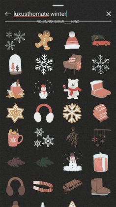 an image of christmas stickers on a black background