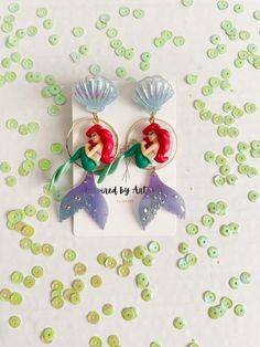 Disney the Little Mermaid Earrings - Etsy Handmade Mermaid Earrings For Gift, Themed Dangle Earrings, Disney The Little Mermaid, Disney Things, Mermaid Earrings, Princess Ariel, Disney Fashion, Disney Style, Little Mermaid