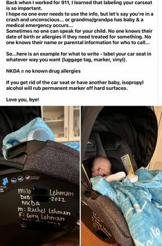 a baby in a car seat with the caption that reads, i hope you're