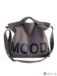 BirdinBag - Stylish Canvas Handbag, Ideal for Work or School, 1-Piece with Chic Letter Detail Printed Canvas Bag, Casual Tote Bag, Canvas Messenger Bag, Canvas Crossbody Bag, Canvas Handbags, Casual Tote, Shoulder Tote Bag, Chest Bag, Handbags For Men