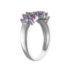 Add a captivating touch to your favorite attire with this Tiara tanzanite and amethyst ring. Add a captivating touch to your favorite attire with this Tiara tanzanite and amethyst ring. Nickel free Metal: sterling silver Packaging: boxed Plating: rhodium Width: 24 mm Finish: polishedSTONE DETAILS Center stone weight: 9/10 ct. Shape: marquise Setting: prong Stone type: tanzanite Total weight: 1 1/5 ct. Gemstones may have been treated to enhance their appearance. Special care may be required. Plea Purple Birthstone Ring With Gemstone Accents, Elegant Multi-stone Amethyst Promise Ring, Purple Multi-stone Amethyst Ring In Fine Jewelry Style, Formal Tanzanite Birthstone Ring, Purple Multi-stone Amethyst Ring Fine Jewelry, Fine Jewelry Purple Amethyst Multi-stone Ring, Purple Multi-stone Amethyst Ring, Formal Purple Sapphire Ring With Gemstone Accents, Purple Tanzanite Ring With Prong Setting