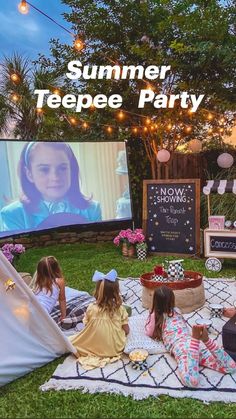 Camping Ideas Food, Easy Camping Food, Backyard Birthday Parties, Teepee Party, Sleepover Birthday Parties, Girl Sleepover, Outdoors Birthday Party, Girl Bday Party, Backyard Birthday