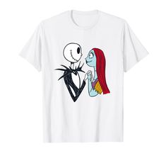 the little mermaid and jack skellinging on each other's face t - shirt