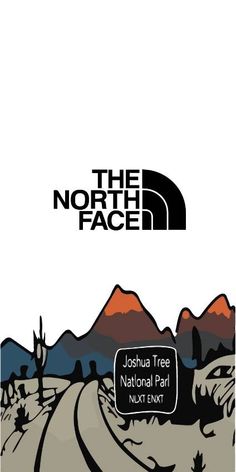 the north face logo with mountains in the background