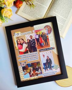 FAMILY PHOTO FRAME Picture Gifts Diy, Family Photo Frame, Diy Photo Display, Vintage Family Photos, Photo Frame Crafts, Disney Canvas Art, Diy Photo Book, Handmade Photo Frames, Handmade Gifts Diy