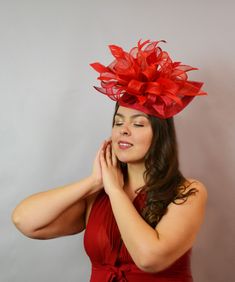 Floral Headband Wedding, Fascinator Hats Outfit, Flower Headband Wedding, Fascinator Hats Wedding, Floral Headpiece Wedding, Bridal Flower Headband, Red Fascinator, Kentucky Derby Fascinator, Pearl Bridal Headband