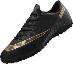 black and gold nike soccer shoe