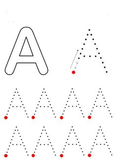 the letter a worksheet with dotted lines and dots to make it look like they are