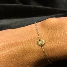 Super Dainty Initial Bracelet Delicate Personalized Tiny | Etsy Dainty Engraved Bracelets For Everyday, Dainty Engraved Bracelets For Everyday Wear, Dainty Engraved Bracelet For Everyday Wear, Dainty Everyday Engraved Bracelets, Adjustable Dainty 14k Gold Name Bracelet, Simple Personalized Jewelry For Friendship, Personalized Simple Jewelry For Friendship, Simple 14k Gold Bracelets As Gift, Dainty Engraved Name Bracelet