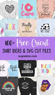 100 + free cricut shirt ideas and svg cut files