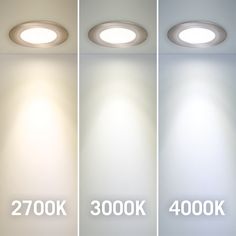 three different types of recessed lights in the same room