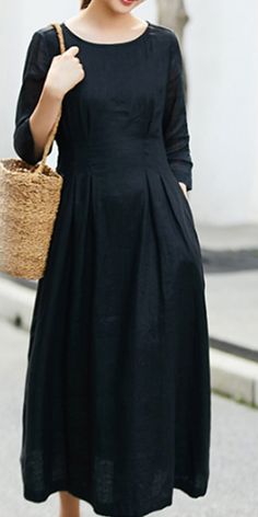 Women Dresses Short Sleeve Casual Summer Linen Women Dresses Summer Linen Dress In Solid Color, Summer Long Sleeve Solid Linen Dress, Summer Linen Long Sleeve Dress, Long Sleeve Linen Dress For Summer, Casual Solid Color Linen Maxi Dress, Bohemian Linen Dress Solid Color, Long Sleeve Ramie Summer Dresses, Bohemian Linen Dress In Solid Color, Linen Dress Elegant Classy