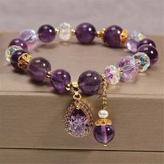 Fancy Jewellery, A Bracelet, Jewelry Making Charms, Amethyst Bracelet, Stretchy Bracelets