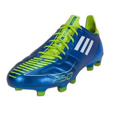 a soccer shoe that is blue and green