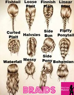 Hair - Haare Different Types Of Braids, Shaggy Haircuts, Types Of Braids, Hair Styles 2014, Boho Hairstyles, Braids For Long Hair