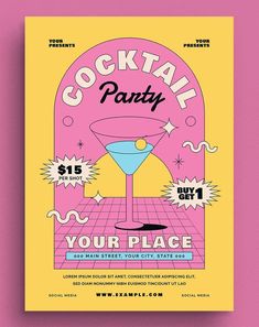 a flyer for a cocktail party