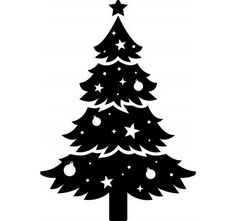 Christmas Clip Art Black and White - Search Images Christmas Tree Png Free, Christmas Tree Vector Art, Christmas Tree Logo Design, Christmas Tree Svg Files Free Cricut, Christmas Tree Svg Free, Christmas Tree Cricut, Christmas Tree Black And White, Silhouette Christmas Tree, Black And Gold Decor