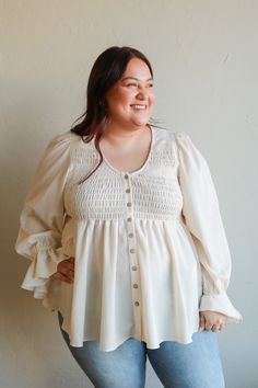 Find your soulmate in our romantic Swing Blouse. Designed for plus size beauties, this top will flow and flatter your curves, making it perfect for date night, work, or brunch with the girls. Don't worry, we won't judge if you wear it every day 😉 Blouse Designed, Find Your Soulmate, Night Work, Finding Your Soulmate, Plus Size Beauty, Textured Knit, Don't Worry, Soulmate, Date Night