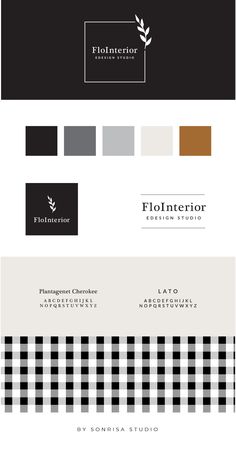 the logo and business card design for floristeria studio