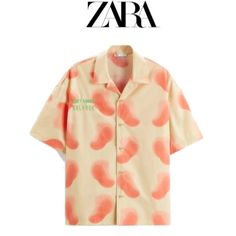 Zara Don't Loose Your Balance Poplin Shirt Size M Nwt Ref| 6085/403 100% Cotton Embroidered "Don't Loose Your Balance" In Green And White As Seen On Rapper Archiesman Kundu Items Are Retail Store Purchases And May Have Been Handled Or Tried On By Store Customers Prior To Sending, Photos Are Taken Of Item With Shipping Label And A Zip Tie Tag Attached To Represent The Item Purchased And Shipped Orange Cotton Shirt With Print, Orange Cotton Summer Shirt, Summer Orange Cotton Shirt, Orange Collared Shirt With Graphic Print, Summer Orange Shirt With Relaxed Fit, Summer Orange Shirt Relaxed Fit, Orange Short Sleeve Shirt For Spring, Relaxed Fit Orange Shirt For Summer, Orange Collared Tops For Summer