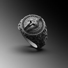 Explore our Mens Spartan Silver Ring design and find the perfect & unique rings for man gift. Our 925k handmade silver rings high-quality and very detailed . The ring is coated with oxide to emphasize the details of handmade engraving * ★Item Details * Material : 925K Sterling Silver * Total weight : 10 - 11 Grams ( For 10 USA Size) * Ring Diameter : 1.6 Cm (0.62 inches) ✔ Ready to Ship in 1-2 Business Days ✔ Shipped to the Worldwide 1-5 business days with free shipping. ✔ Visit our store, brows Spartan Rings For Men, Spartan Ring, Rings For Man, Handmade Silver Rings, Silver Ring Design, Helmet Ring, Spartan Helmet, Apocalyptic Fashion, Rustic Rings