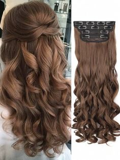 Free Shipping On Orders $50+ ✓. Clip In Hair Extensions Long Bouncy Curly Hair Extensions 20 Inch 4pcs Synthetic Hair Extensions For Women(Light Brown)- Synthetic Extensions at SHEIN. Bouncy Curly Hair, Hair Extensions Long, Brown Hair Extensions, Long Hair Extensions, Curly Hair Extensions, Hair Styler, Synthetic Hair Extensions, Clip In Hair, Clip In Extensions