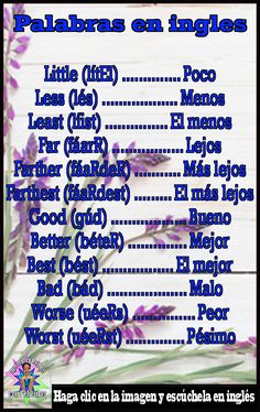 a poster with the names of different languages in spanish and english, on a white wooden background